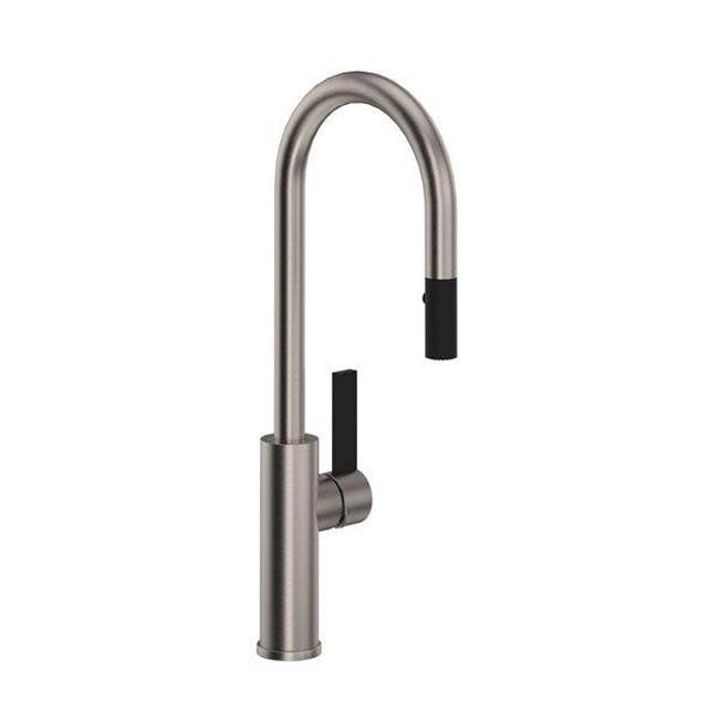 ROHL TR65D1LBSTN Tuario Pull-Down Bar/Food Prep Kitchen Faucet With C-Spout In Satin Nickel