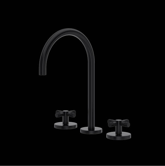 ROHL AM08D3XMMB Amahle Widespread Lavatory Faucet With C-Spout In Matte Black