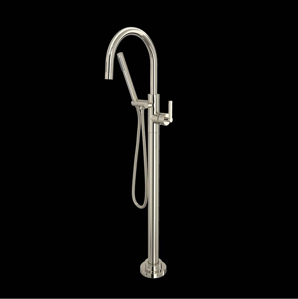 ROHL TLB06HF1LMPN Lombardia Single Hole Floor Mount Tub Filler Trim In Polished Nickel