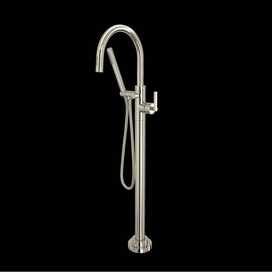 ROHL TLB06HF1LMPN Lombardia Single Hole Floor Mount Tub Filler Trim In Polished Nickel