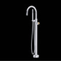 ROHL TEC06HF1IWPCG Eclissi Single Hole Floor Mount Tub Filler Trim With C-Spout In Polished Chrome/Satin Gold