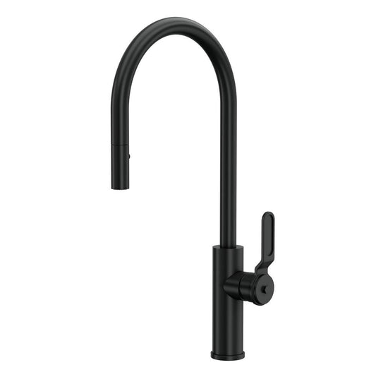 ROHL MY55D1LMMB Myrina Pull-Down Kitchen Faucet With C-Spout In Matte Black