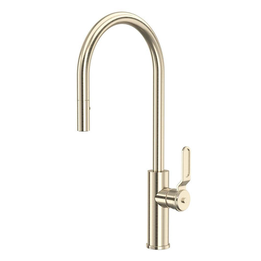 ROHL MY55D1LMSTN Myrina Pull-Down Kitchen Faucet With C-Spout In Satin Nickel