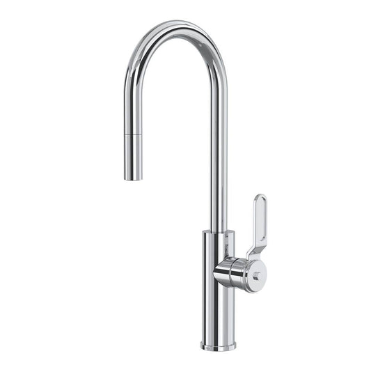 ROHL MY65D1LMAPC Myrina Pull-Down Bar/Food Prep Kitchen Faucet With C-Spout In Polished Chrome
