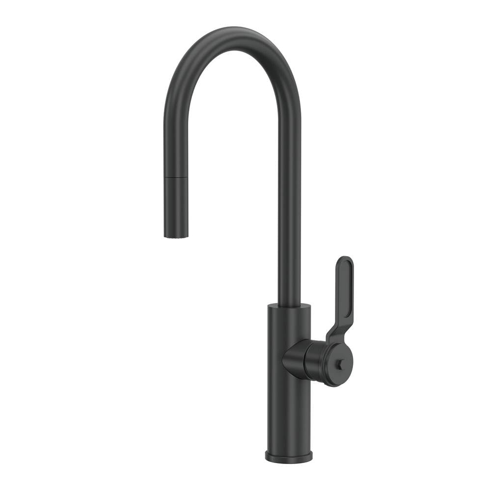 ROHL MY65D1LMMB Myrina Pull-Down Bar/Food Prep Kitchen Faucet With C-Spout In Matte Black