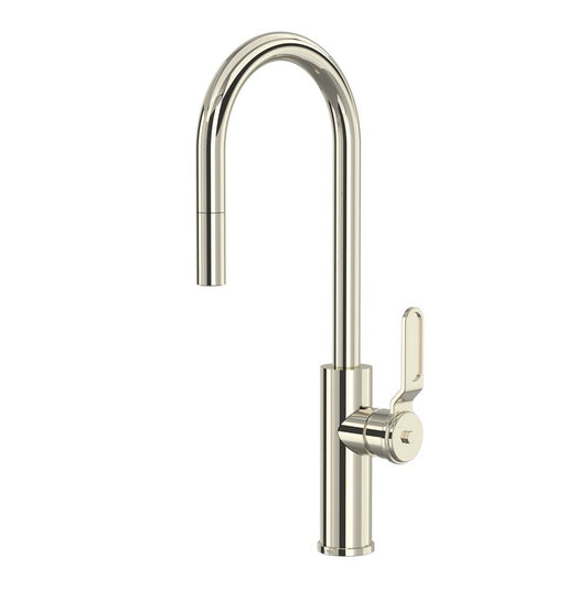 ROHL MY65D1LMPN Myrina Pull-Down Bar/Food Prep Kitchen Faucet With C-Spout In Polished Nickel