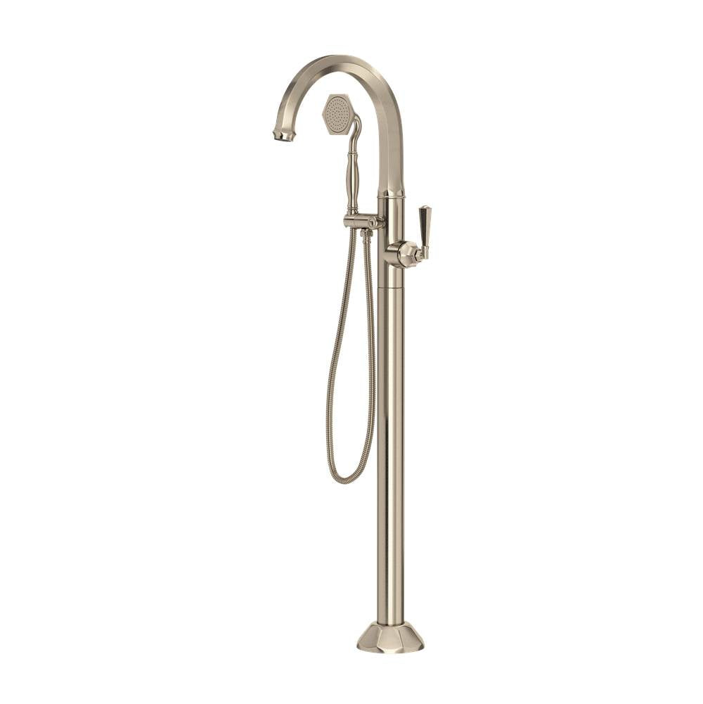 ROHL TPN06HF1LMSTN Palladian Single Hole Floor Mount Tub Filler Trim In Satin Nickel