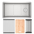 ROHL RUWUM3319WSSB Culinario 33" Stainless Steel Chef/Workstation Sink With Accessories In Brushed Stainless Steel