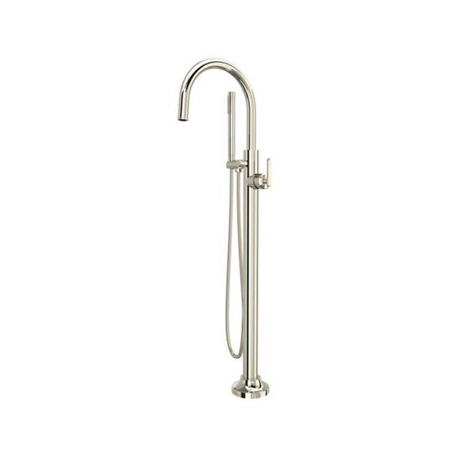ROHL TAP05HF1LMPN Apothecary Single Hole Floor Mount Tub Filler Trim In Polished Nickel
