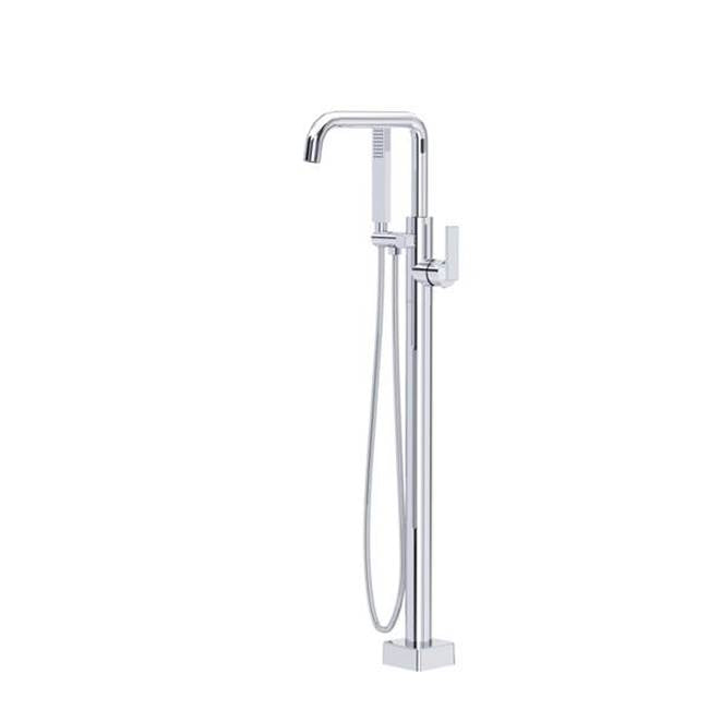ROHL TCA05HF1LAPC Modern 1-Hole Floor Mount Tub Filler Trim In Polished Chrome