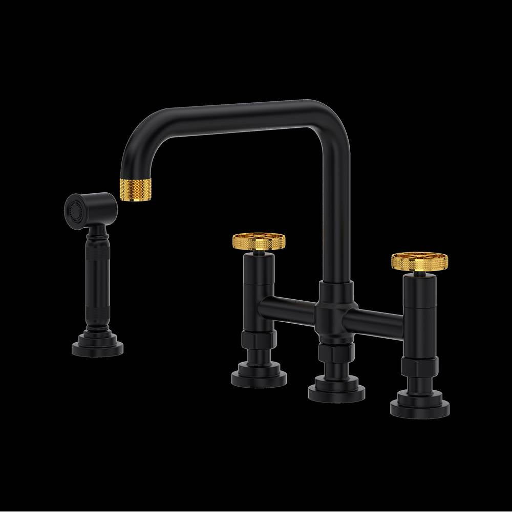 ROHL A3358IWWSMBU-2 Campo Bridge Kitchen Faucet With Side Spray In MBU