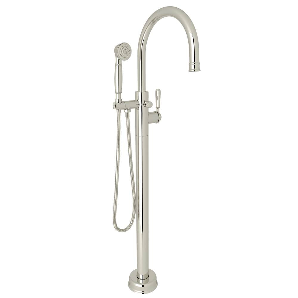 ROHL TTD06HF1LMPN Traditional Single Hole Floor Mount Tub Filler Trim In Polished Nickel