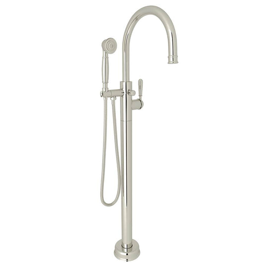 ROHL TTD06HF1LMPN Traditional Single Hole Floor Mount Tub Filler Trim In Polished Nickel