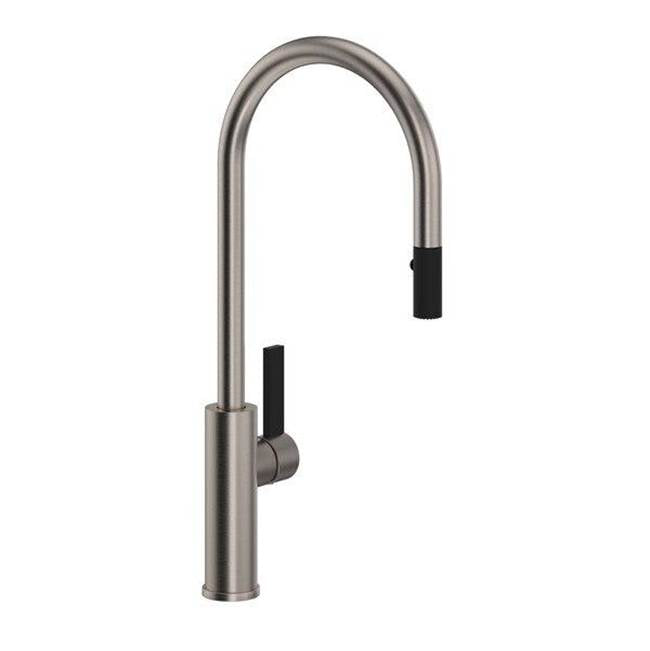 ROHL TR55D1LBSTN Tuario Pull-Down Kitchen Faucet With C-Spout In Satin Nickel