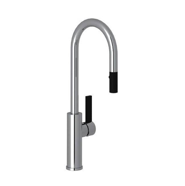 ROHL TR65D1LBAPC Tuario Pull-Down Bar/Food Prep Kitchen Faucet With C-Spout In Polished Chrome