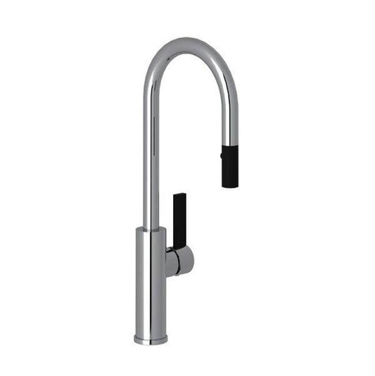 ROHL TR65D1LBAPC Tuario Pull-Down Bar/Food Prep Kitchen Faucet With C-Spout In Polished Chrome
