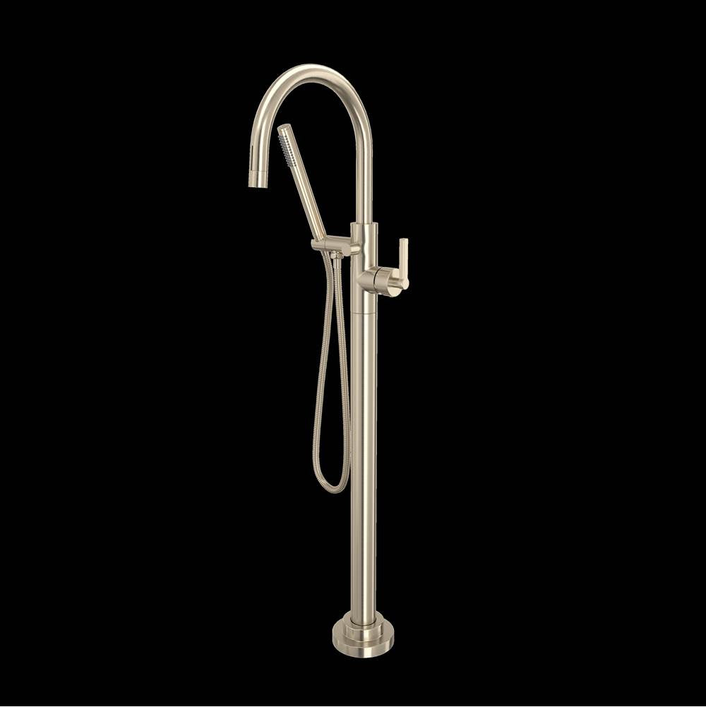 ROHL TLB06HF1LMSTN Lombardia Single Hole Floor Mount Tub Filler Trim In Satin Nickel