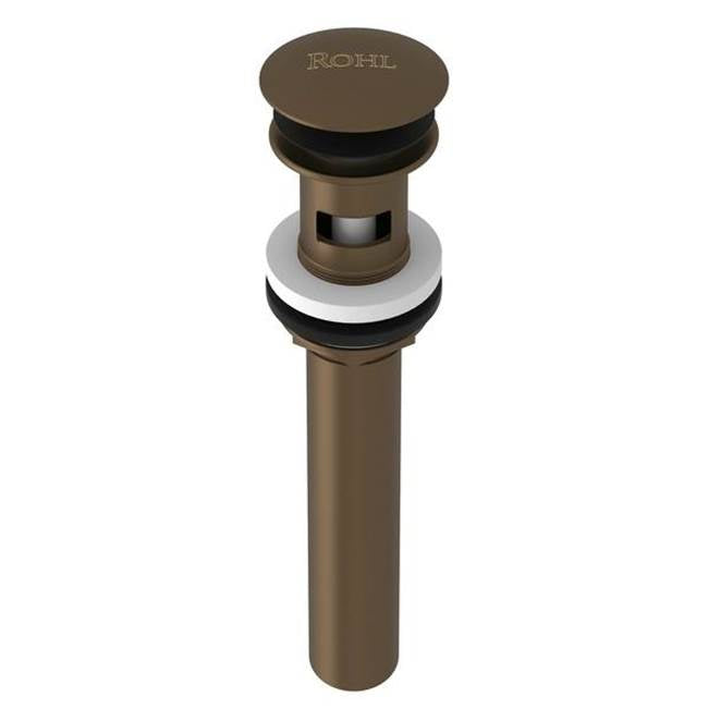 ROHL 5447EB Push Drain With Overflow In English Bronze