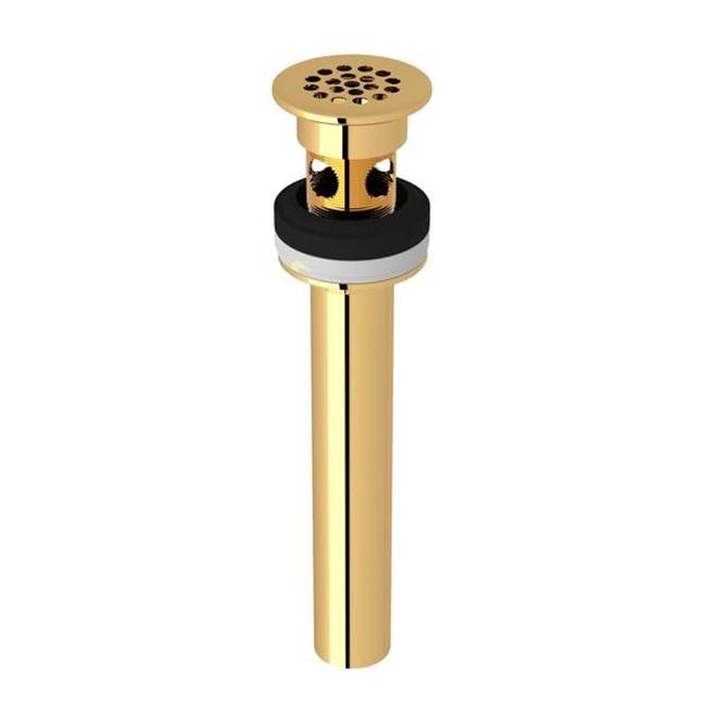 ROHL 7444EG Grid Drain With Overflow In English Gold