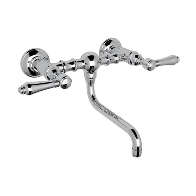 ROHL A1405/44LMAPC-2 Acqui Wall Mount Bridge Lavatory Faucet In Polished Chrome