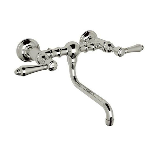 ROHL A1405/44LMPN-2 Acqui Wall Mount Bridge Lavatory Faucet In Polished Nickel