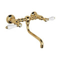 ROHL A1405/44LPIB-2 Acqui Wall Mount Bridge Lavatory Faucet In Italian Brass
