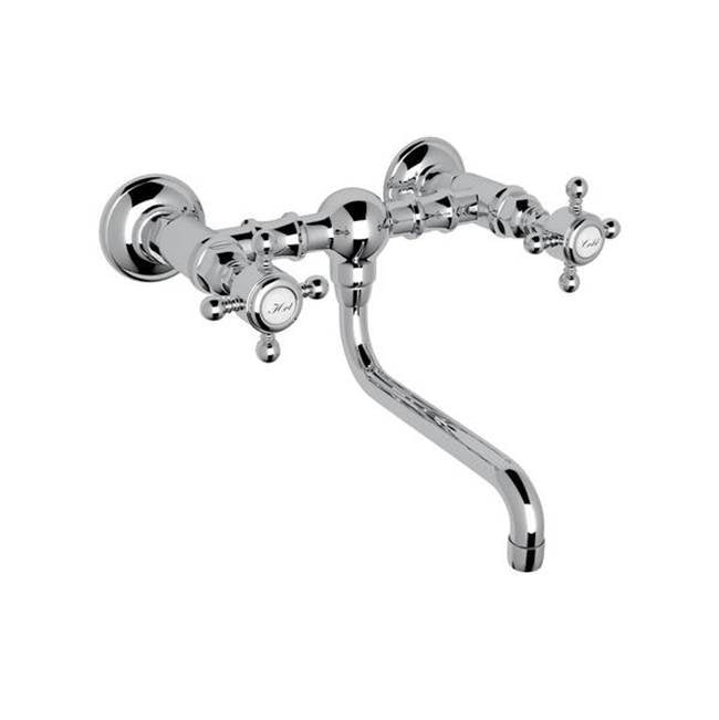 ROHL A1405/44XMAPC-2 Acqui Wall Mount Bridge Lavatory Faucet In Polished Chrome