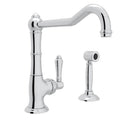 ROHL A3650/11LMWSAPC-2 Acqui Extended Spout Kitchen Faucet With Side Spray In Polished Chrome