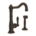 ROHL A3650/6.5LMWSTCB-2 Acqui Bar/Food Prep Kitchen Faucet With Side Spray In Tuscan Brass