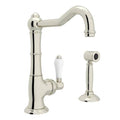 ROHL A3650/6.5LPWSPN-2 Acqui Bar/Food Prep Kitchen Faucet With Side Spray In Polished Nickel