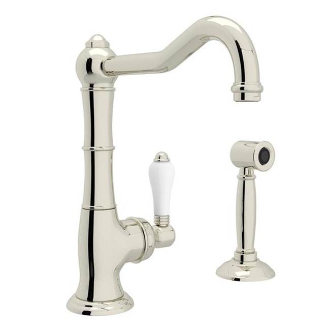 ROHL A3650/6.5LPWSPN-2 Acqui Bar/Food Prep Kitchen Faucet With Side Spray In Polished Nickel
