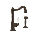 ROHL A3650/6.5LPWSTCB-2 Acqui Bar/Food Prep Kitchen Faucet With Side Spray In Tuscan Brass