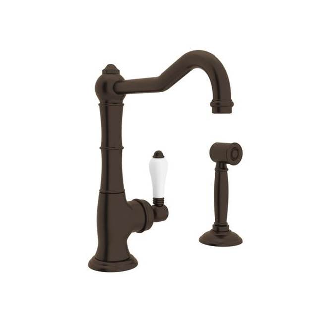 ROHL A3650/6.5LPWSTCB-2 Acqui Bar/Food Prep Kitchen Faucet With Side Spray In Tuscan Brass