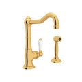 ROHL A3650/6.5LPWSIB-2 Acqui Bar/Food Prep Kitchen Faucet With Side Spray In Italian Brass