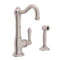 ROHL A3650LMWSSTN-2 Acqui Kitchen Faucet With Side Spray In Satin Nickel