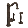 ROHL A3650LMWSTCB-2 Acqui Kitchen Faucet With Side Spray In Tuscan Brass