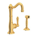 ROHL A3650LMWSIB-2 Acqui Kitchen Faucet With Side Spray In Italian Brass