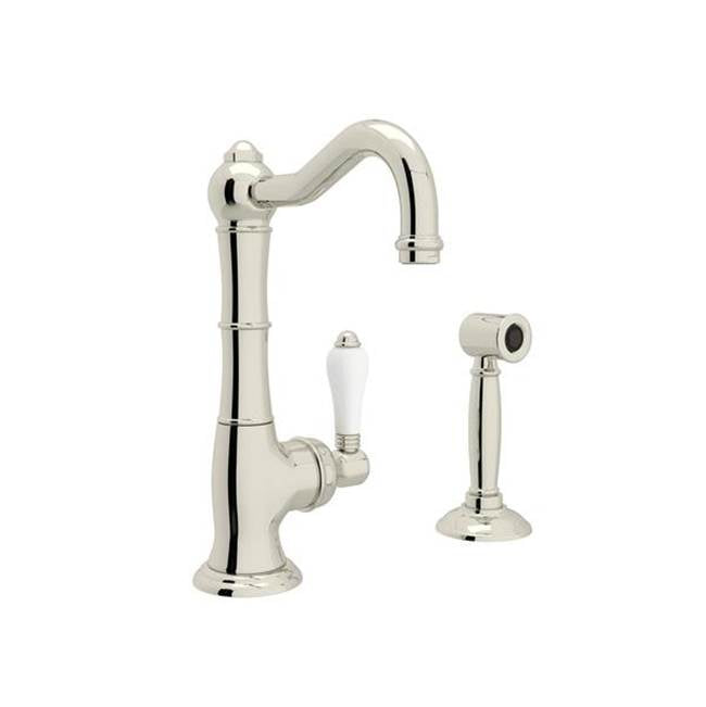 ROHL A3650LPWSPN-2 Acqui Kitchen Faucet With Side Spray In Polished Nickel