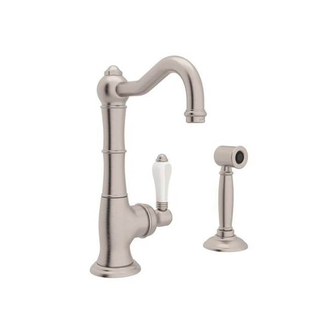 ROHL A3650LPWSSTN-2 Acqui Kitchen Faucet With Side Spray In Satin Nickel