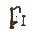 ROHL A3650LPWSTCB-2 Acqui Kitchen Faucet With Side Spray In Tuscan Brass