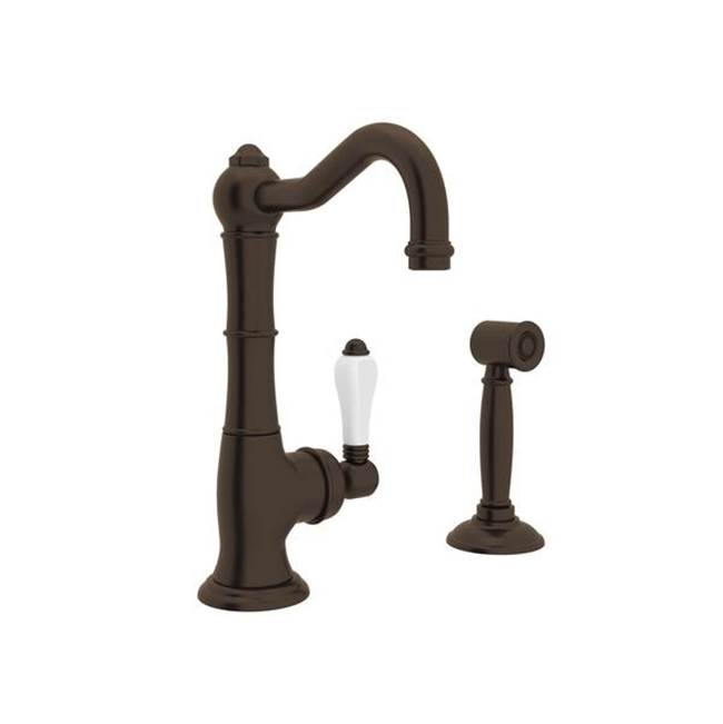 ROHL A3650LPWSTCB-2 Acqui Kitchen Faucet With Side Spray In Tuscan Brass