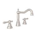 ROHL AC107LM-STN-2 Arcana Widespread Lavatory Faucet With Column Spout In Satin Nickel
