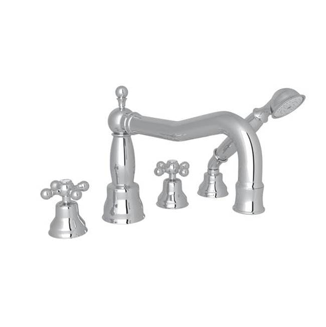 ROHL AC262X-APC Arcana 4-Hole Deck Mount Tub Filler With Column Spout In Polished Chrome