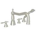 ROHL AC262LM-PN Arcana 4-Hole Deck Mount Tub Filler With Column Spout In Polished Nickel