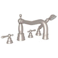 ROHL AC262LM-STN Arcana 4-Hole Deck Mount Tub Filler With Column Spout In Satin Nickel
