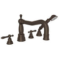 ROHL AC262LM-TCB Arcana 4-Hole Deck Mount Tub Filler With Column Spout In Tuscan Brass