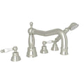 ROHL AC262OP-PN Arcana 4-Hole Deck Mount Tub Filler With Column Spout In Polished Nickel