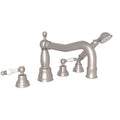 ROHL AC262OP-STN Arcana 4-Hole Deck Mount Tub Filler With Column Spout In Satin Nickel