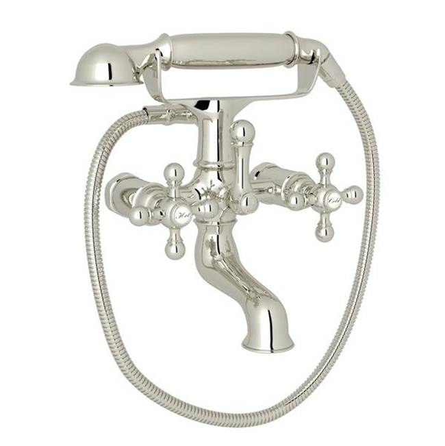 ROHL AC7X-PN Arcana Exposed Wall Mount Tub Filler In Polished Nickel