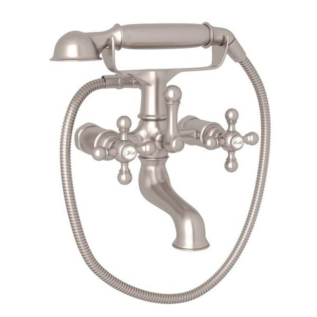 ROHL AC7X-STN Arcana Exposed Wall Mount Tub Filler In Satin Nickel